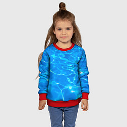 Свитшот детский Абстрактные волны бассейна - текстура, цвет: 3D-красный — фото 2