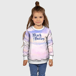 Свитшот детский Black Butler sky clouds, цвет: 3D-белый — фото 2