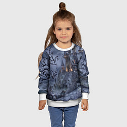 Свитшот детский Старый заброшенный замок - Halloween, цвет: 3D-белый — фото 2