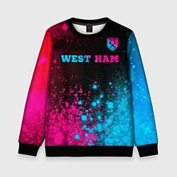 Детский свитшот West Ham - neon gradient: символ сверху