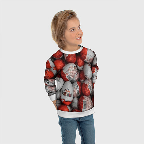 Детский свитшот Фон из киндер сюрприз / 3D-Белый – фото 3
