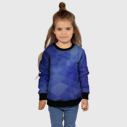 Свитшот детский Абстрактные синие прямоугольные фигуры, цвет: 3D-черный — фото 2