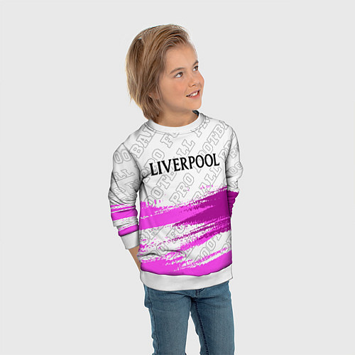 Детский свитшот Liverpool pro football: символ сверху / 3D-Белый – фото 3