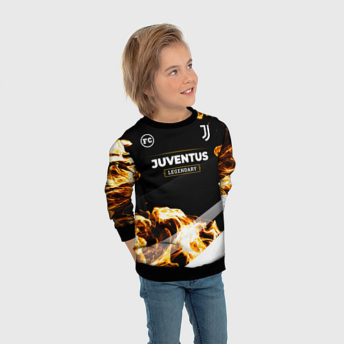 Детский свитшот Juventus legendary sport fire / 3D-Черный – фото 3