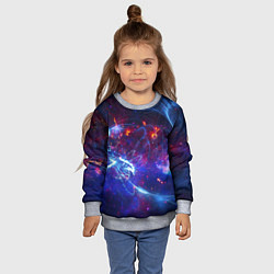 Свитшот детский Абстрактное космическое пространство, цвет: 3D-меланж — фото 2