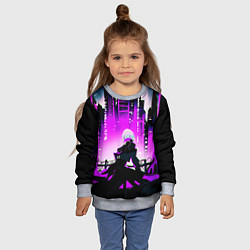 Свитшот детский Люси из аниме Cyberpunk Edgerunners, цвет: 3D-меланж — фото 2