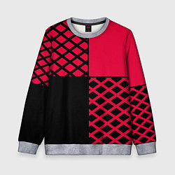 Детский свитшот Черно-красный геометрический узор