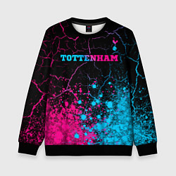 Свитшот детский Tottenham - neon gradient: символ сверху, цвет: 3D-черный