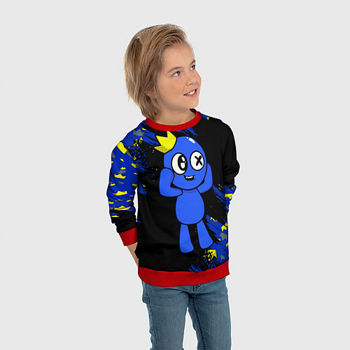 Детский свитшот Радужные друзья Синий / 3D-Красный – фото 3