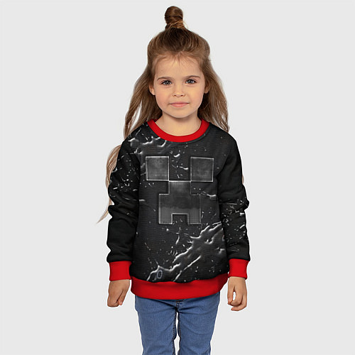 Детский свитшот Minecraft black / 3D-Красный – фото 4