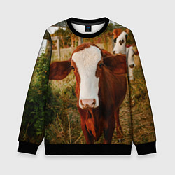 Свитшот детский Милая коровка, цвет: 3D-черный