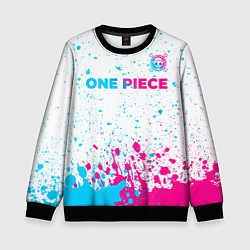 Детский свитшот One Piece neon gradient style: символ сверху