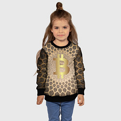 Свитшот детский Золотой биткоин, цвет: 3D-черный — фото 2