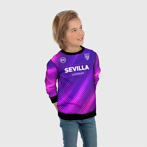 Детский свитшот Sevilla legendary sport grunge / 3D-Черный – фото 3