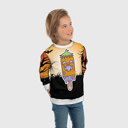 Детский свитшот Тыквенное мороженое / 3D-Белый – фото 3