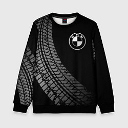 Свитшот детский BMW tire tracks, цвет: 3D-черный