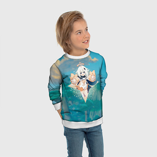 Детский свитшот Паймон в примогеме / 3D-Белый – фото 3