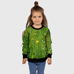 Свитшот детский Солнечные одуванчики, цвет: 3D-черный — фото 2