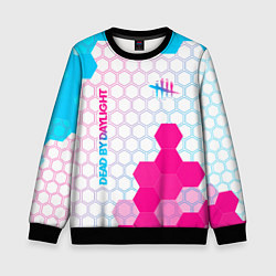 Детский свитшот Dead by Daylight neon gradient style: надпись, сим