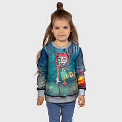 Свитшот детский Страшная кукла, цвет: 3D-меланж — фото 2
