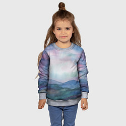 Свитшот детский Горный пейзаж акварель, цвет: 3D-меланж — фото 2