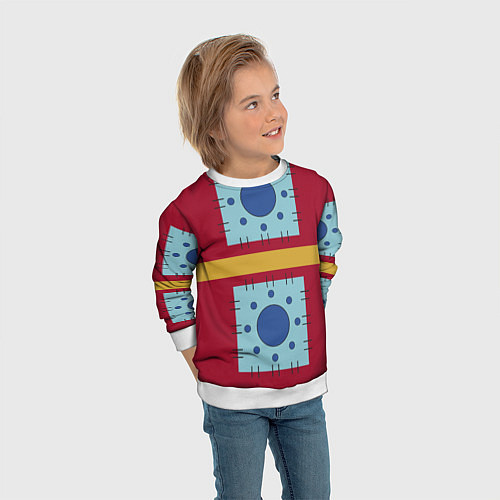 Детский свитшот Луффи One Piece - Вано / 3D-Белый – фото 3