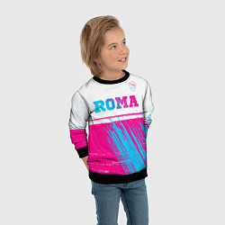 Свитшот детский Roma neon gradient style: символ сверху, цвет: 3D-черный — фото 2