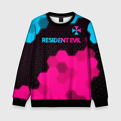 Детский свитшот Resident Evil - neon gradient: символ сверху
