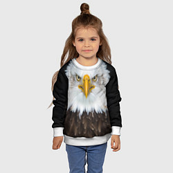 Свитшот детский Орёл в отражении, цвет: 3D-белый — фото 2