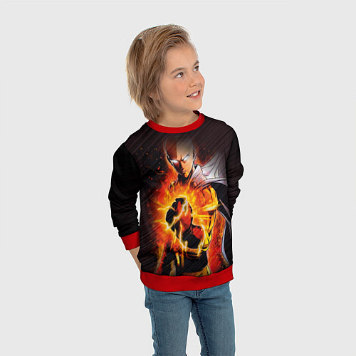 Детский свитшот One Punch-Man-красный кулак / 3D-Красный – фото 3