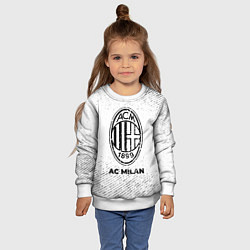 Свитшот детский AC Milan с потертостями на светлом фоне, цвет: 3D-белый — фото 2