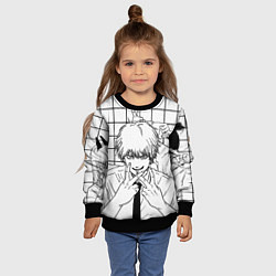 Свитшот детский Человек бензопила - Кадр манги, цвет: 3D-черный — фото 2