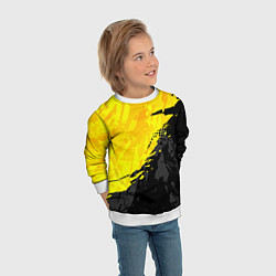 Свитшот детский Black and yellow, цвет: 3D-белый — фото 2