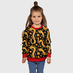 Свитшот детский Golden dragons, цвет: 3D-красный — фото 2