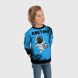 Свитшот детский Костян космонавт футболист, цвет: 3D-черный — фото 2