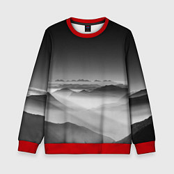 Свитшот детский Туманные горы, цвет: 3D-красный