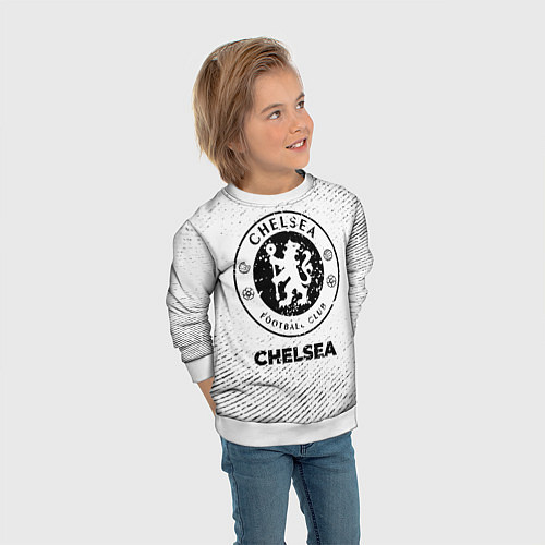 Детский свитшот Chelsea с потертостями на светлом фоне / 3D-Белый – фото 3