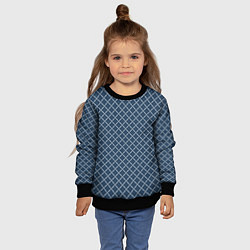 Свитшот детский Модный клетчатый узор серый, цвет: 3D-черный — фото 2