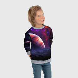 Свитшот детский Бесконечное космическое пространство - Планета, цвет: 3D-меланж — фото 2