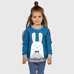 Свитшот детский Мистер кролик, цвет: 3D-меланж — фото 2