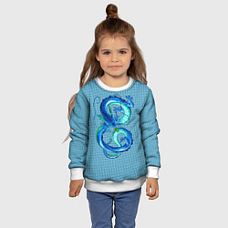 Свитшот детский Синий дракон в форме цифры 8, цвет: 3D-белый — фото 2