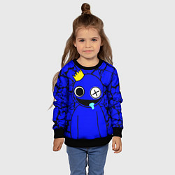 Свитшот детский Радужные друзья персонаж Синий, цвет: 3D-черный — фото 2