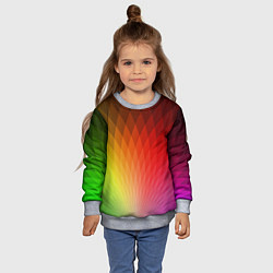 Свитшот детский Радужные ромбы, цвет: 3D-меланж — фото 2