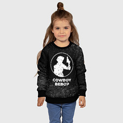 Свитшот детский Cowboy Bebop с потертостями на темном фоне, цвет: 3D-черный — фото 2