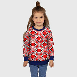 Свитшот детский Белорусская вышивка - орнамент, цвет: 3D-синий — фото 2