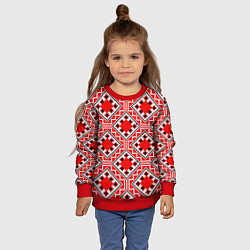 Свитшот детский Белорусская вышивка - орнамент, цвет: 3D-красный — фото 2