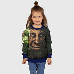 Свитшот детский Дерево с лицом мем Мудрое дерево, цвет: 3D-синий — фото 2