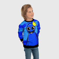 Свитшот детский Радужные друзья: веселый Синий, цвет: 3D-черный — фото 2