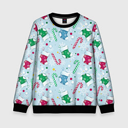 Свитшот детский Новогодний паттерн, цвет: 3D-черный