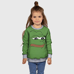 Свитшот детский Лягушонок Pepe грустит, цвет: 3D-меланж — фото 2